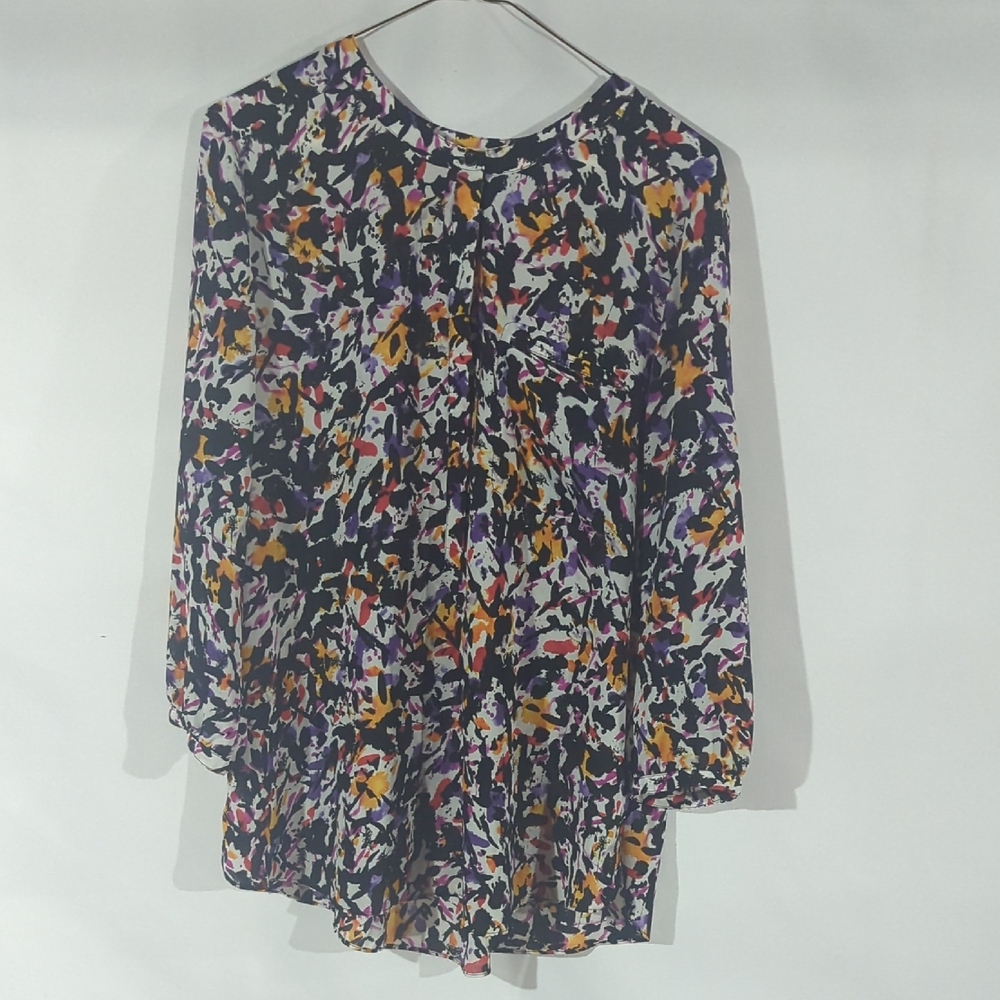 NYDJ Colorful Abstract Print Blouse